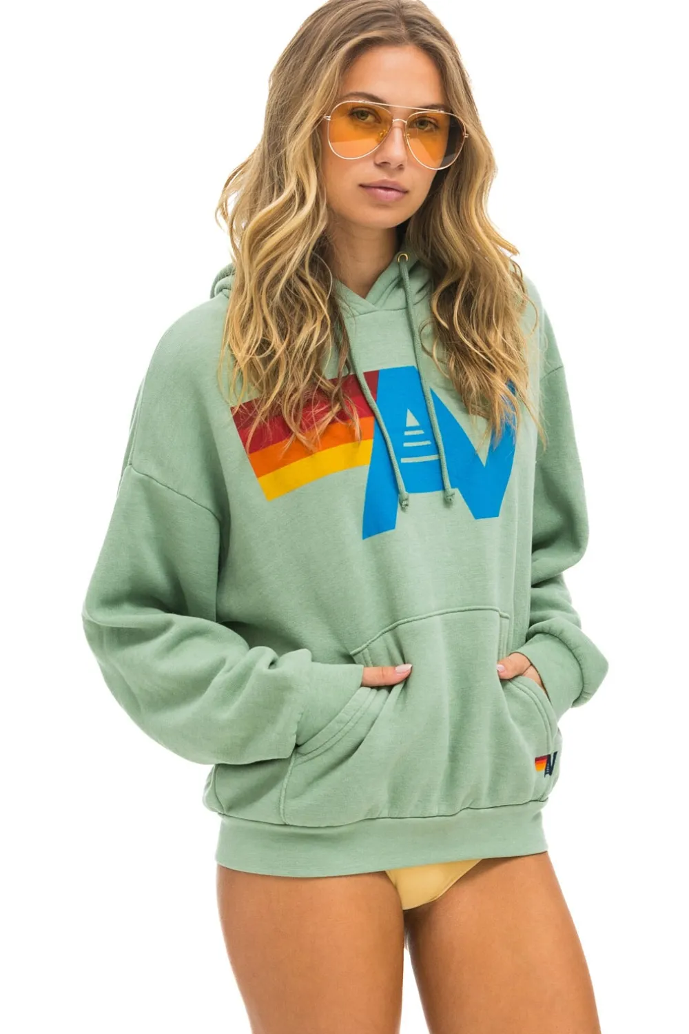 Hoodies | Hoodies | Aviator Nation LOGO PULLOVER RELAXED HOODIE - SAGE