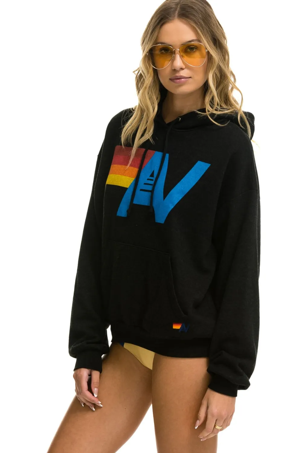 Hoodies | Hoodies | Aviator Nation LOGO PULLOVER RELAXED HOODIE - BLACK