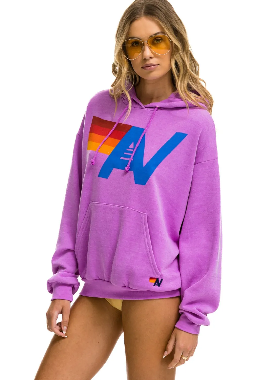 Hoodies | Hoodies | Aviator Nation LOGO PULLOVER RELAXED HOODIE - NEON PURPLE NEONPURPLE