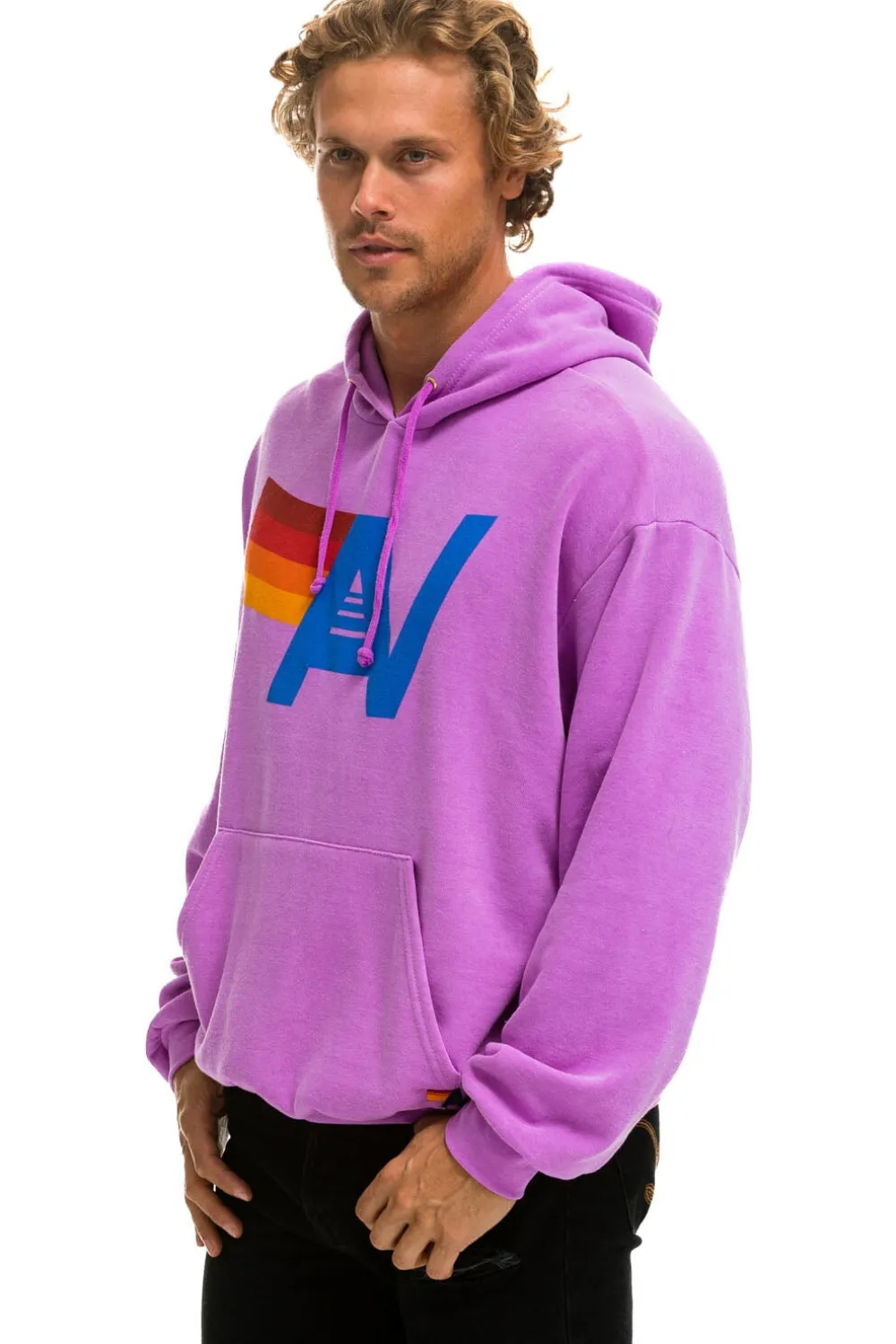 Hoodies | Hoodies | Aviator Nation LOGO PULLOVER RELAXED HOODIE - NEON PURPLE NEONPURPLE