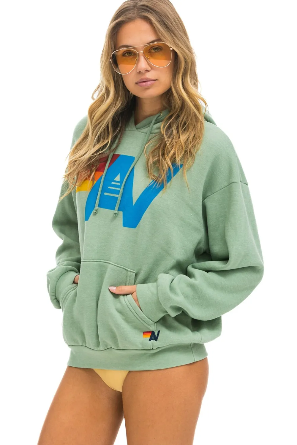 Hoodies | Hoodies | Aviator Nation LOGO PULLOVER RELAXED HOODIE - SAGE