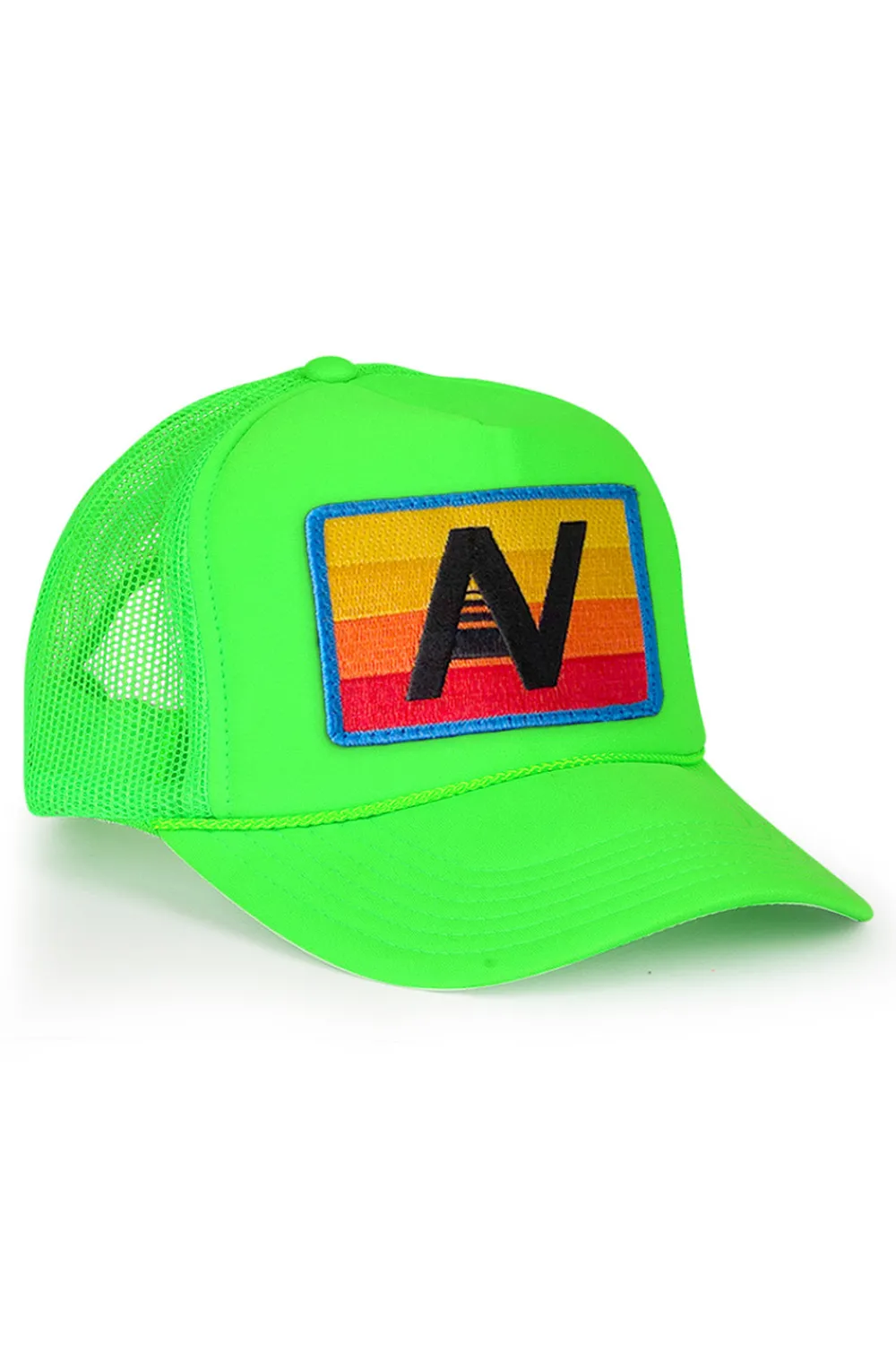 Trucker Hats | Trucker Hats | Aviator Nation LOGO RAINBOW VINTAGE TRUCKER HAT theperfectpairing!Allofourproductsgothroughanintensebreaking-downprocessthatgivesthemavintagefeelyou'lllovebecauseit'sbrokeninfromdayoneofwearingit.Allofourhatsareadjustable!