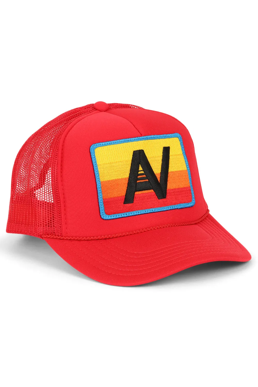 Trucker Hats | Trucker Hats | Aviator Nation LOGO RAINBOW VINTAGE TRUCKER HAT theperfectpairing!Allofourproductsgothroughanintensebreaking-downprocessthatgivesthemavintagefeelyou'lllovebecauseit'sbrokeninfromdayoneofwearingit.Allofourhatsareadjustable!
