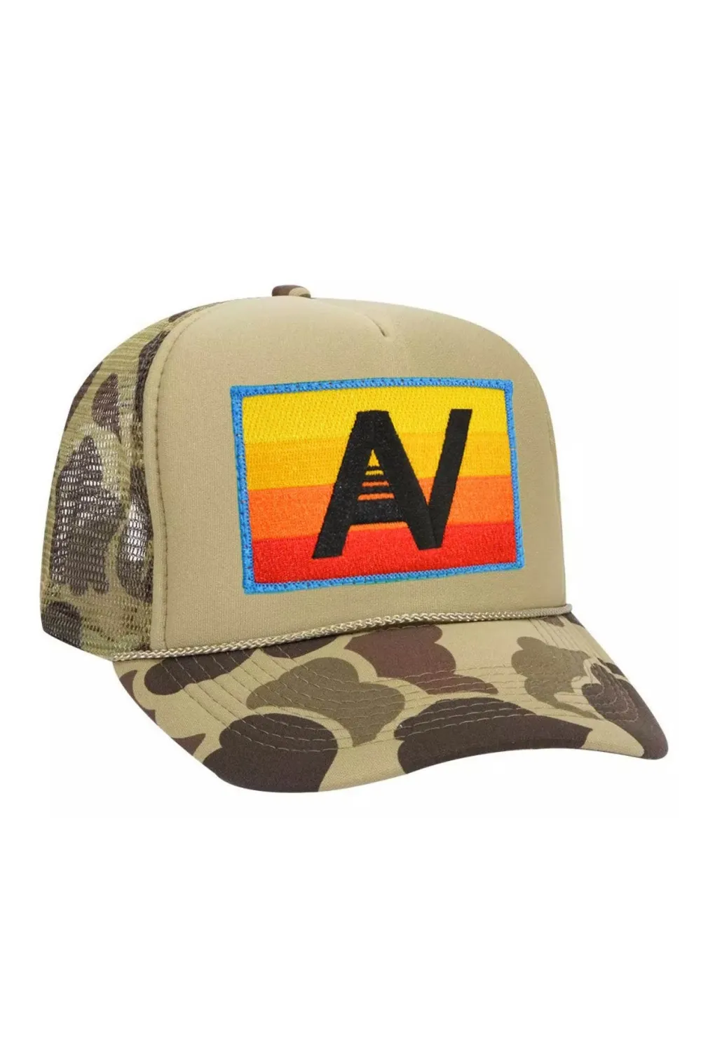 Trucker Hats | Trucker Hats | Aviator Nation LOGO RAINBOW VINTAGE TRUCKER HAT theperfectpairing!Allofourproductsgothroughanintensebreaking-downprocessthatgivesthemavintagefeelyou'lllovebecauseit'sbrokeninfromdayoneofwearingit.Allofourhatsareadjustable!