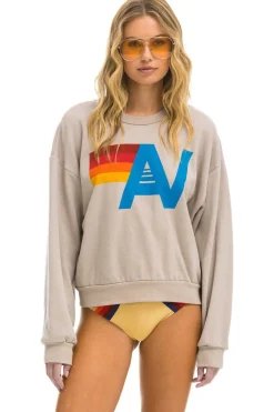 Sweatshirts | Sweatshirts | Aviator Nation LOGO RELAXED CREW SWEATSHIRT - SAND