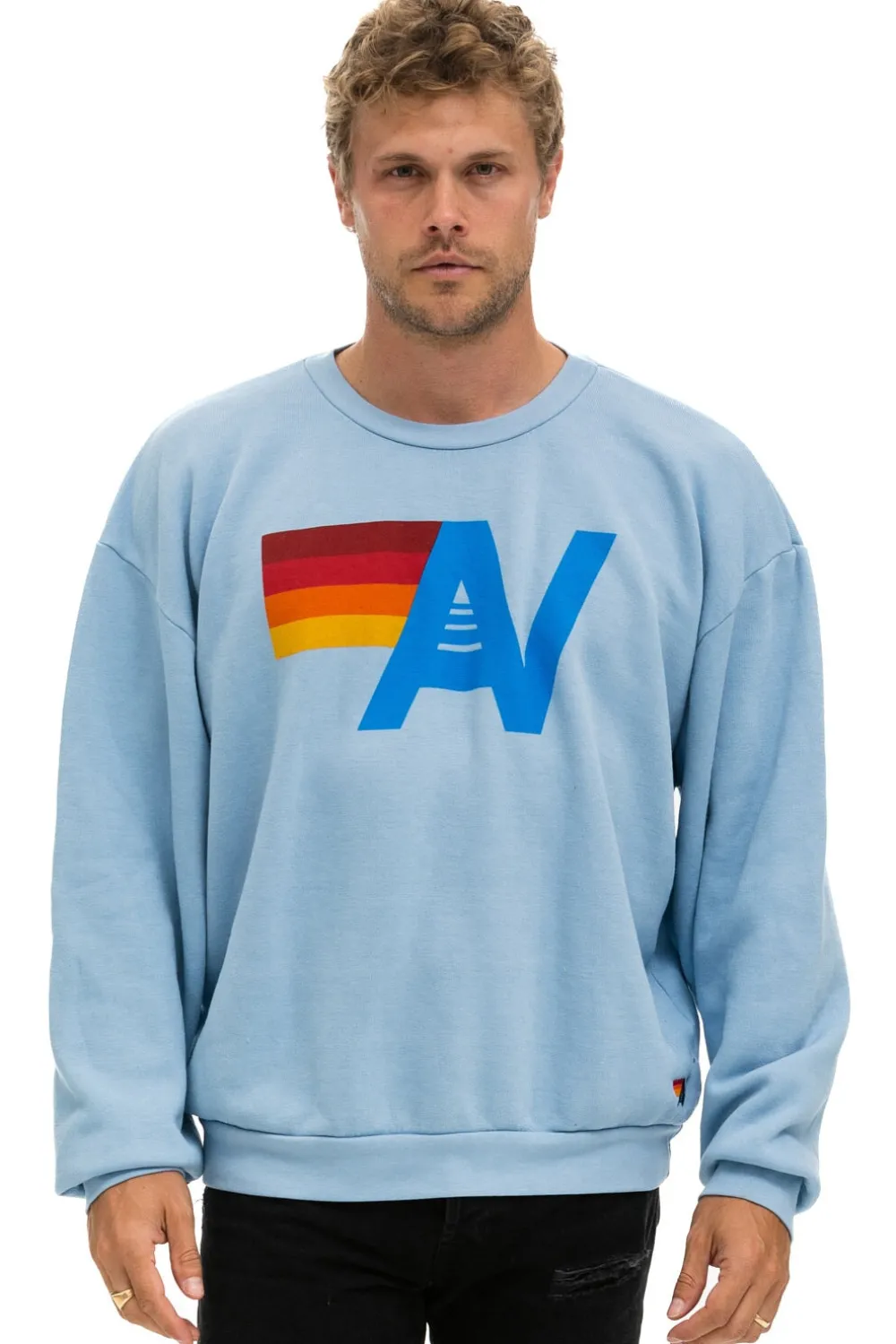 Sweatshirts | Sweatshirts | Aviator Nation LOGO RELAXED CREW SWEATSHIRT - ICE