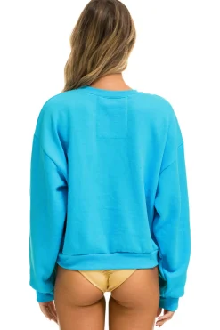 Sweatshirts | Sweatshirts | Aviator Nation LOGO RELAXED CREW SWEATSHIRT - NEON BLUE NEONBLUE