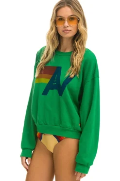 Sweatshirts | Sweatshirts | Aviator Nation LOGO RELAXED CREW SWEATSHIRT - KELLY GREEN KELLYGREEN