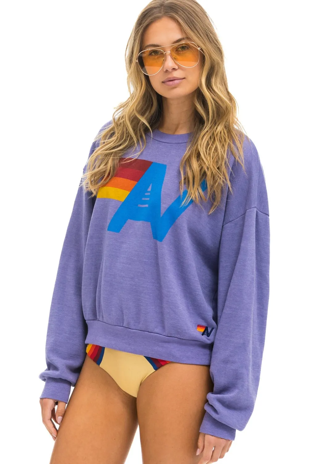 Sweatshirts | Sweatshirts | Aviator Nation LOGO RELAXED CREW SWEATSHIRT - LAVENDER