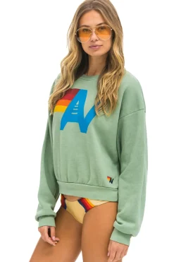 Sweatshirts | Sweatshirts | Aviator Nation LOGO RELAXED CREW SWEATSHIRT - SAGE