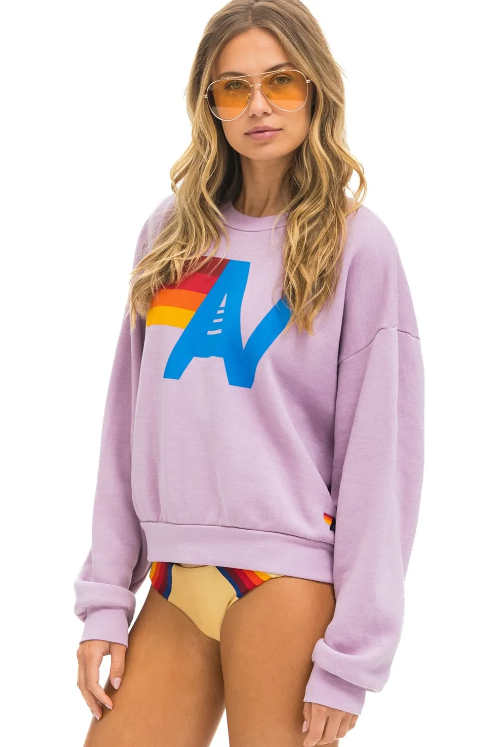 Sweatshirts | Sweatshirts | Aviator Nation LOGO RELAXED CREW SWEATSHIRT - MAUVE