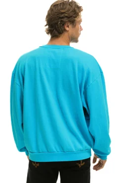 Sweatshirts | Sweatshirts | Aviator Nation LOGO RELAXED CREW SWEATSHIRT - NEON BLUE NEONBLUE