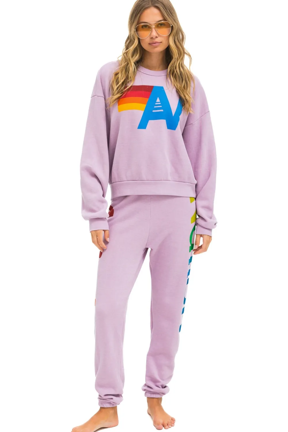 Sweatshirts | Sweatshirts | Aviator Nation LOGO RELAXED CREW SWEATSHIRT - MAUVE