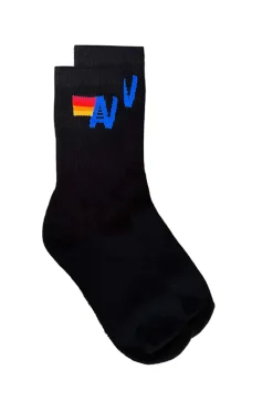 Socks | Socks | Aviator Nation LOGO SOCK - BLACK