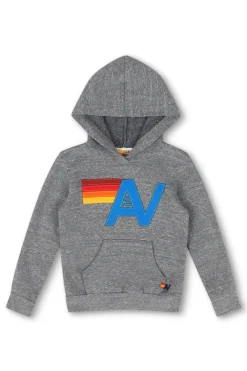 Kid's Hoodies | Aviator Nation LOGO STITCH KIDS PULLOVER HOODIE - HEATHER GREY HEATHERGREY