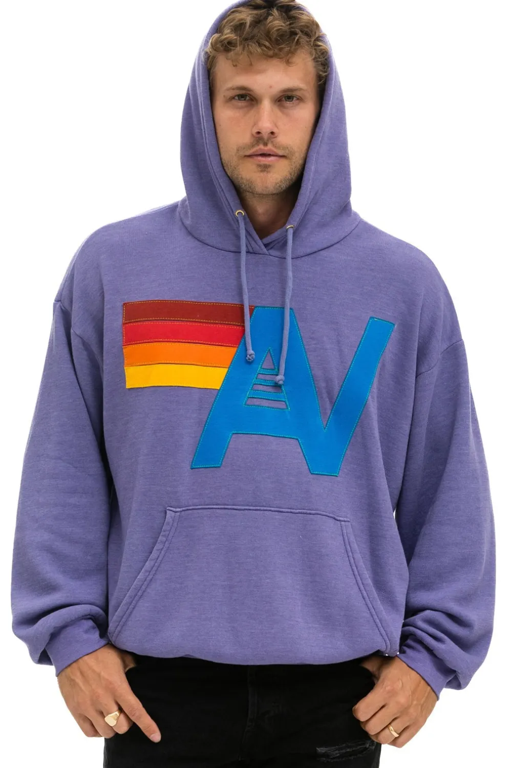 Hoodies | Hoodies | Aviator Nation LOGO STITCH PULLOVER RELAXED HOODIE - LAVENDER
