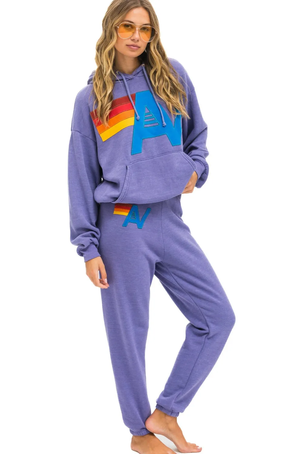 Hoodies | Hoodies | Aviator Nation LOGO STITCH PULLOVER RELAXED HOODIE - LAVENDER