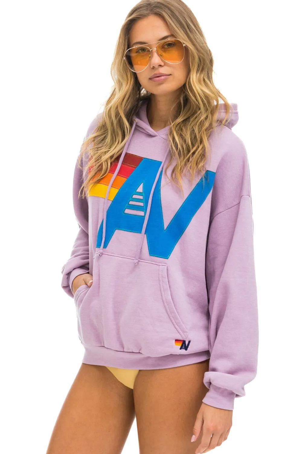 Hoodies | Hoodies | Aviator Nation LOGO STITCH PULLOVER RELAXED HOODIE - MAUVE