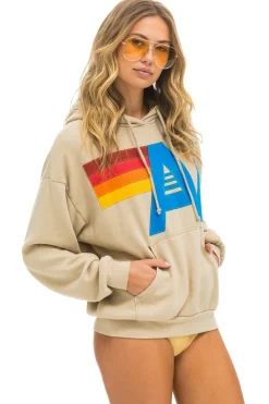 Hoodies | Hoodies | Aviator Nation LOGO STITCH PULLOVER RELAXED HOODIE - SAND
