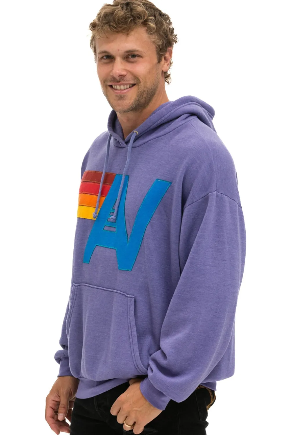 Hoodies | Hoodies | Aviator Nation LOGO STITCH PULLOVER RELAXED HOODIE - LAVENDER