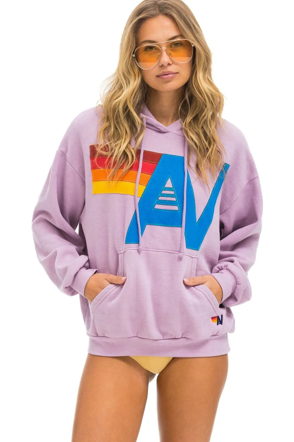 Hoodies | Hoodies | Aviator Nation LOGO STITCH PULLOVER RELAXED HOODIE - MAUVE