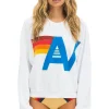 Sweatshirts | Sweatshirts | Aviator Nation LOGO STITCH RELAXED CREW SWEATSHIRT - WHITE