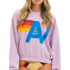 Sweatshirts | Sweatshirts | Aviator Nation LOGO STITCH RELAXED CREW SWEATSHIRT - MAUVE