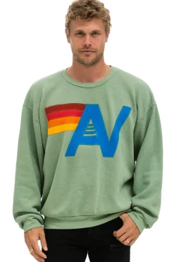 Sweatshirts | Sweatshirts | Aviator Nation LOGO STITCH RELAXED CREW SWEATSHIRT - SAGE