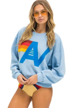 Sweatshirts | Sweatshirts | Aviator Nation LOGO STITCH RELAXED CREW SWEATSHIRT - ICE