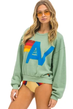 Sweatshirts | Sweatshirts | Aviator Nation LOGO STITCH RELAXED CREW SWEATSHIRT - SAGE