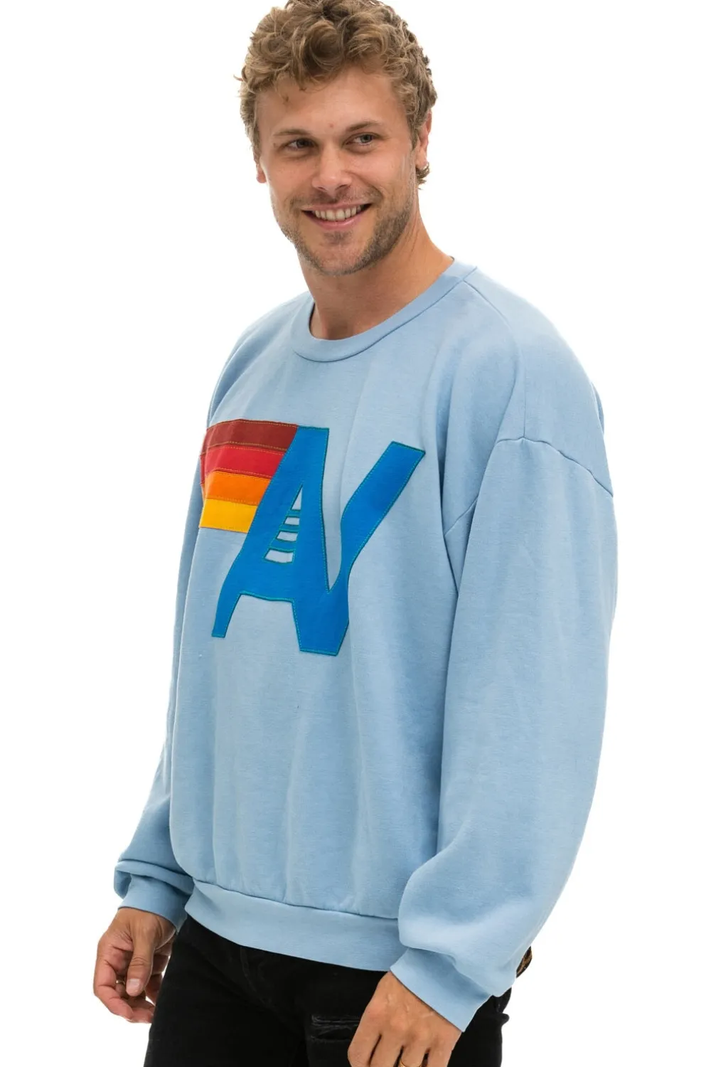 Sweatshirts | Sweatshirts | Aviator Nation LOGO STITCH RELAXED CREW SWEATSHIRT - ICE