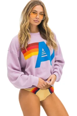 Sweatshirts | Sweatshirts | Aviator Nation LOGO STITCH RELAXED CREW SWEATSHIRT - MAUVE