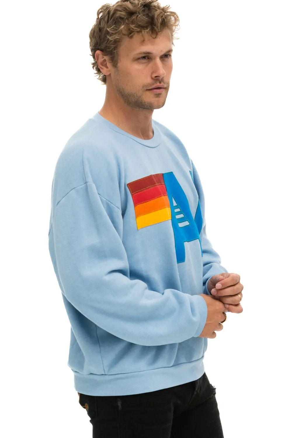 Sweatshirts | Sweatshirts | Aviator Nation LOGO STITCH RELAXED CREW SWEATSHIRT - ICE