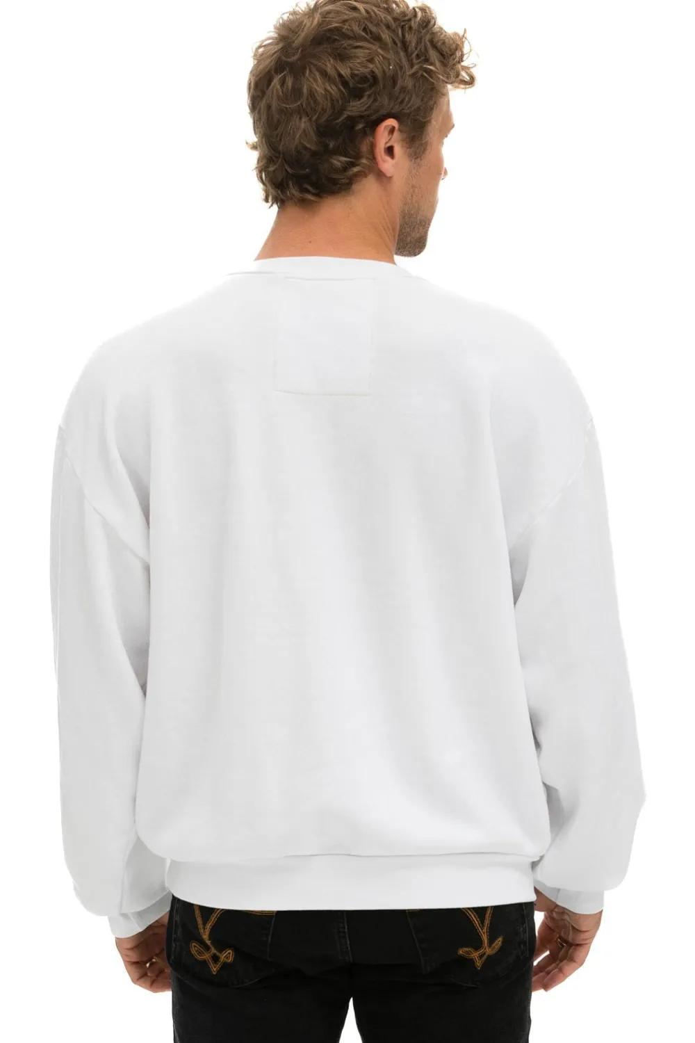 Sweatshirts | Sweatshirts | Aviator Nation LOGO STITCH RELAXED CREW SWEATSHIRT - WHITE