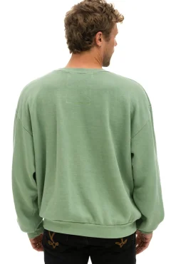 Sweatshirts | Sweatshirts | Aviator Nation LOGO STITCH RELAXED CREW SWEATSHIRT - SAGE