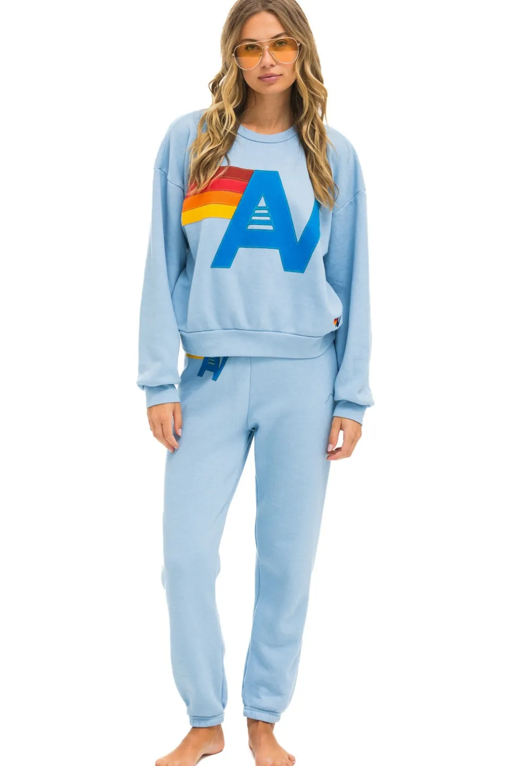 Sweatshirts | Sweatshirts | Aviator Nation LOGO STITCH RELAXED CREW SWEATSHIRT - ICE