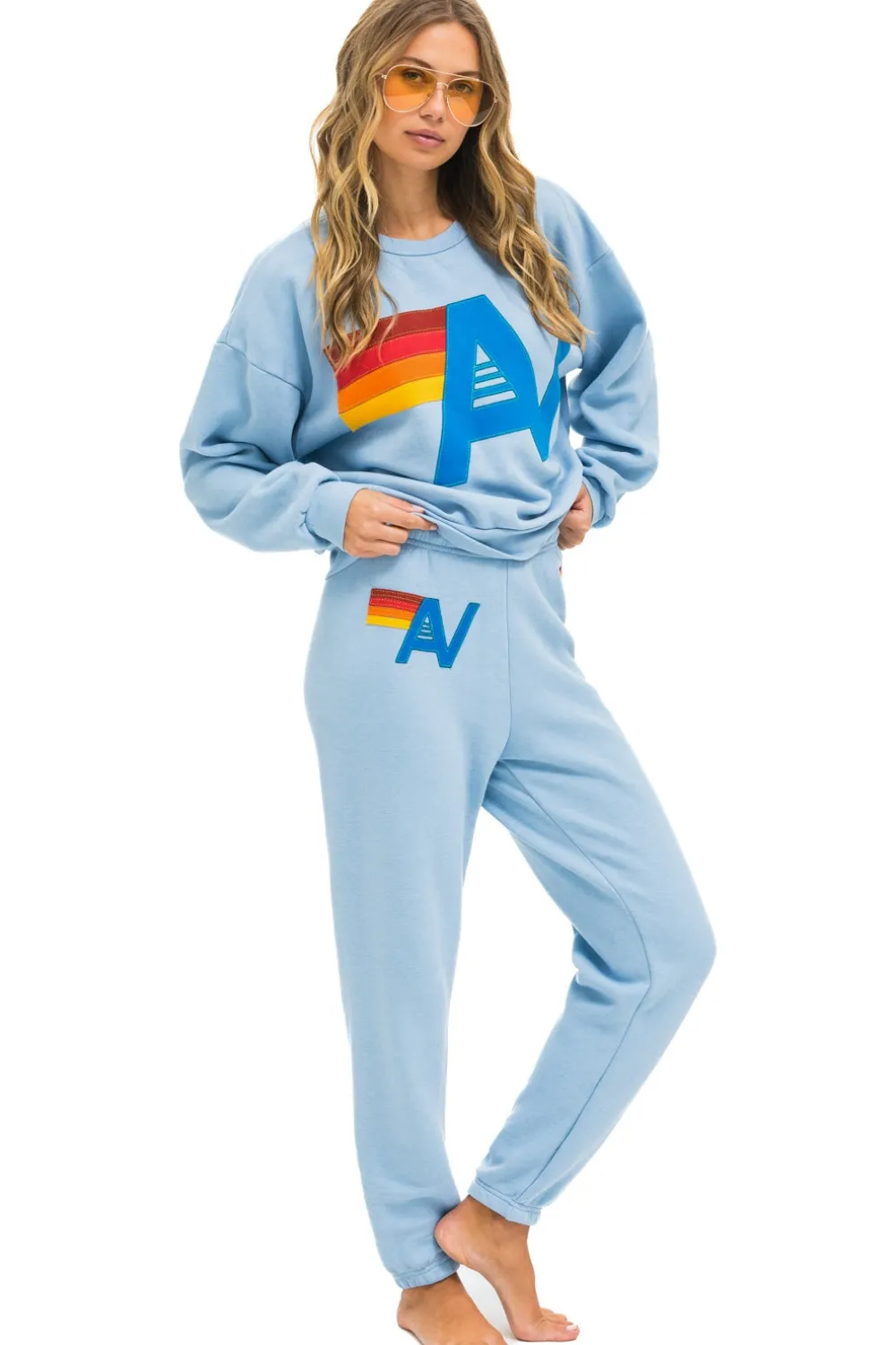 Sweatshirts | Sweatshirts | Aviator Nation LOGO STITCH RELAXED CREW SWEATSHIRT - ICE