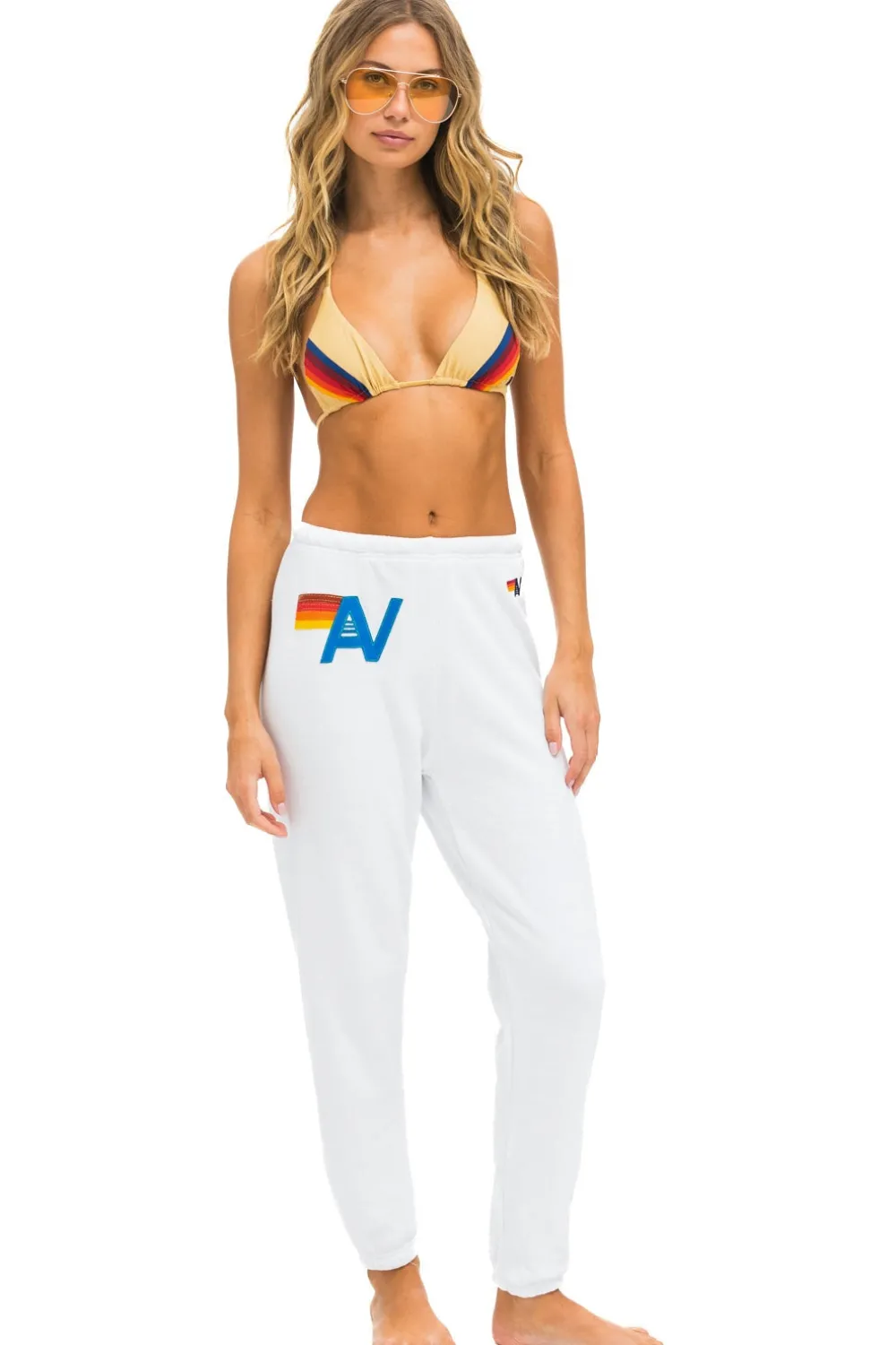 Sweatpants | Aviator Nation LOGO STITCH SWEATPANTS - WHITE