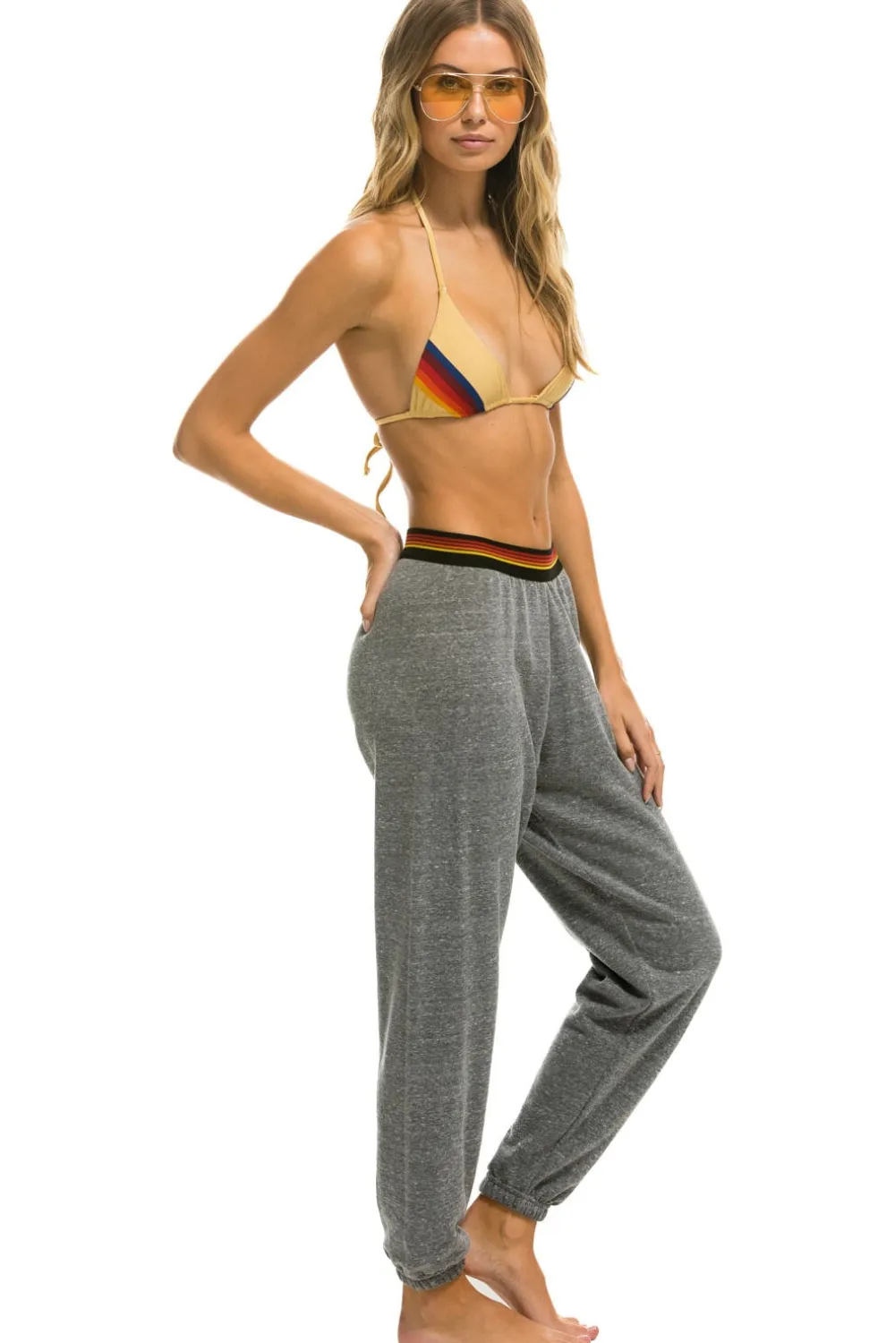 Sweatpants | Aviator Nation LOGO STRIPE SWEATPANTS - HEATHER GREY HEATHERGREY