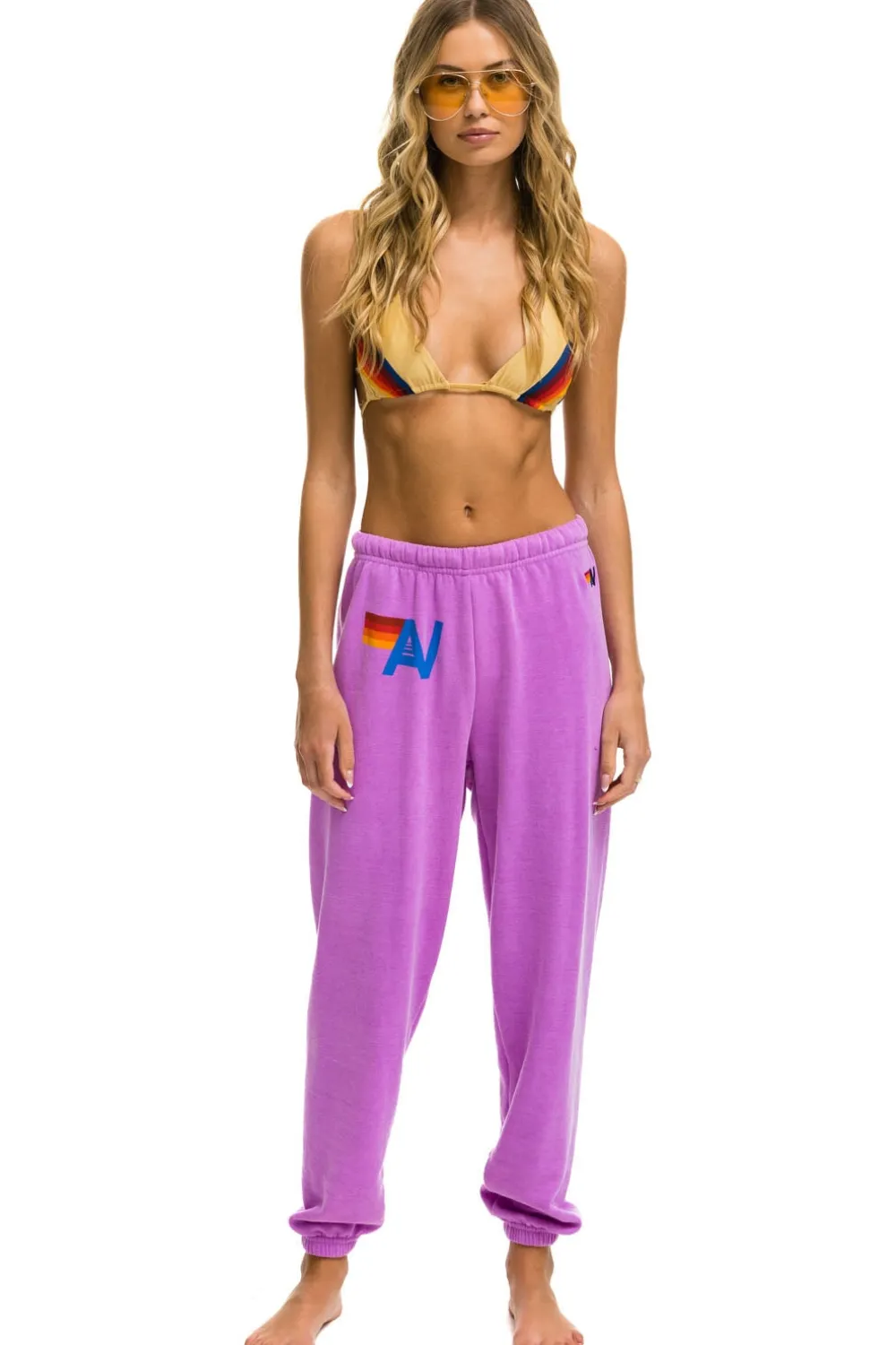 Sweatpants | Aviator Nation LOGO SWEATPANTS - NEON PURPLE NEONPURPLE