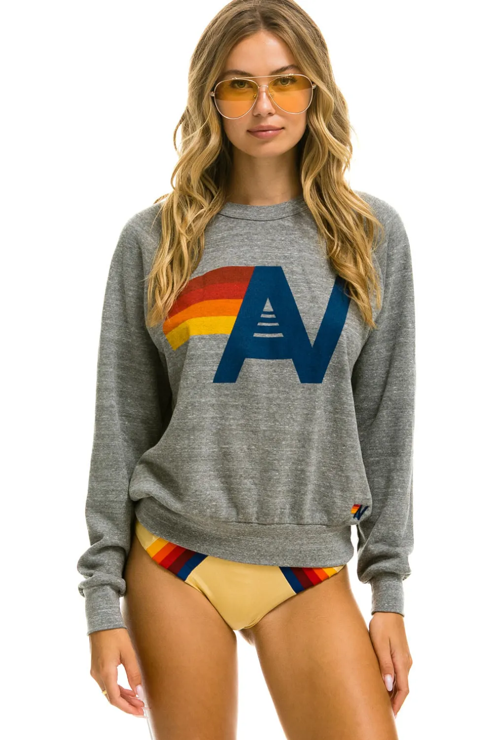 Sweatshirts | Sweatshirts | Aviator Nation LOGO SWEATSHIRT - HEATHER GREY HEATHERGREY