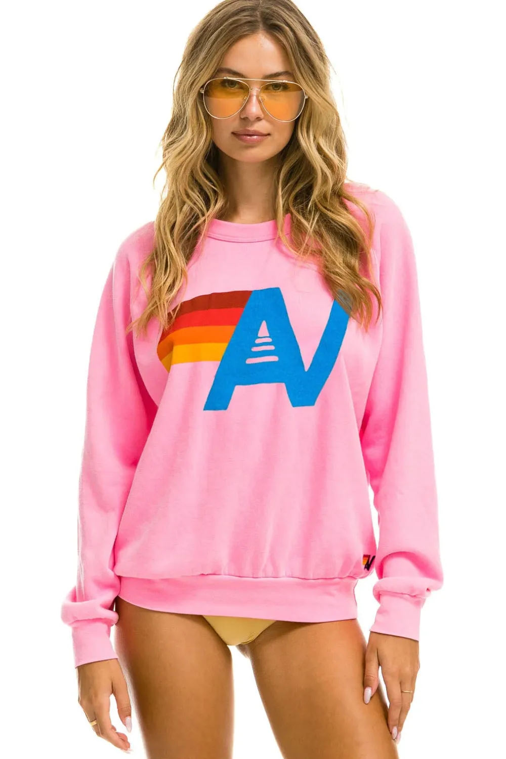 Sweatshirts | Sweatshirts | Aviator Nation LOGO SWEATSHIRT - NEON PINK NEONPINK