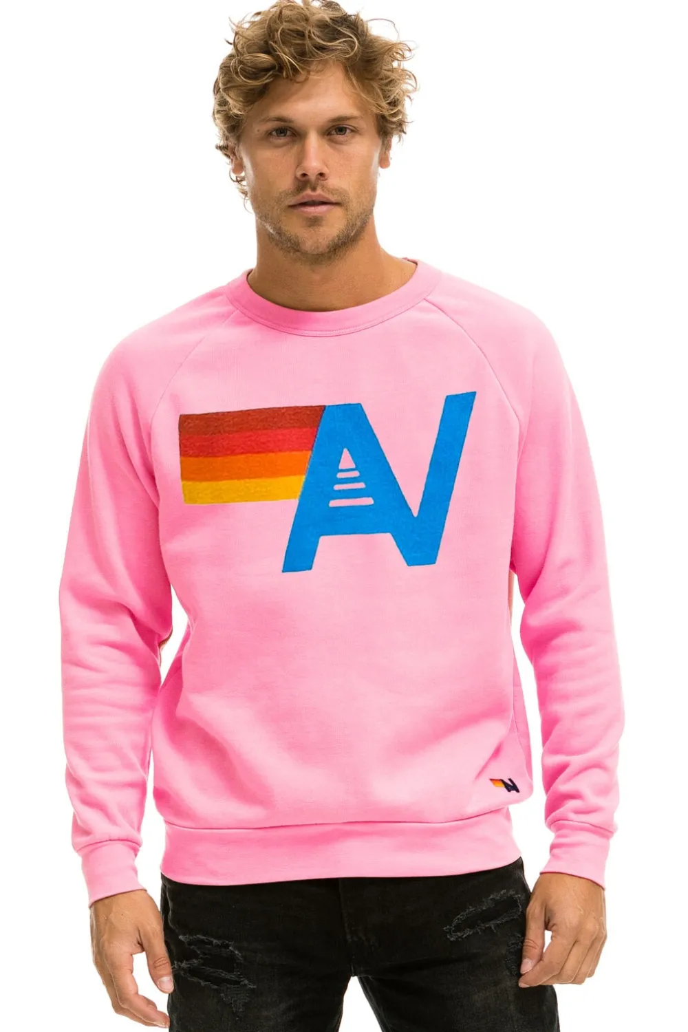 Sweatshirts | Sweatshirts | Aviator Nation LOGO SWEATSHIRT - NEON PINK NEONPINK