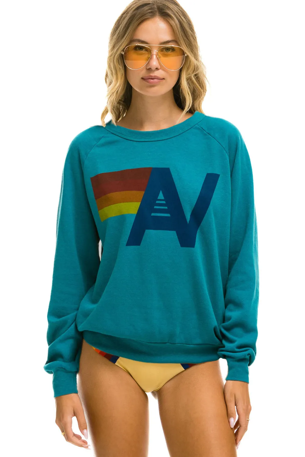 Sweatshirts | Sweatshirts | Aviator Nation LOGO SWEATSHIRT - TEAL