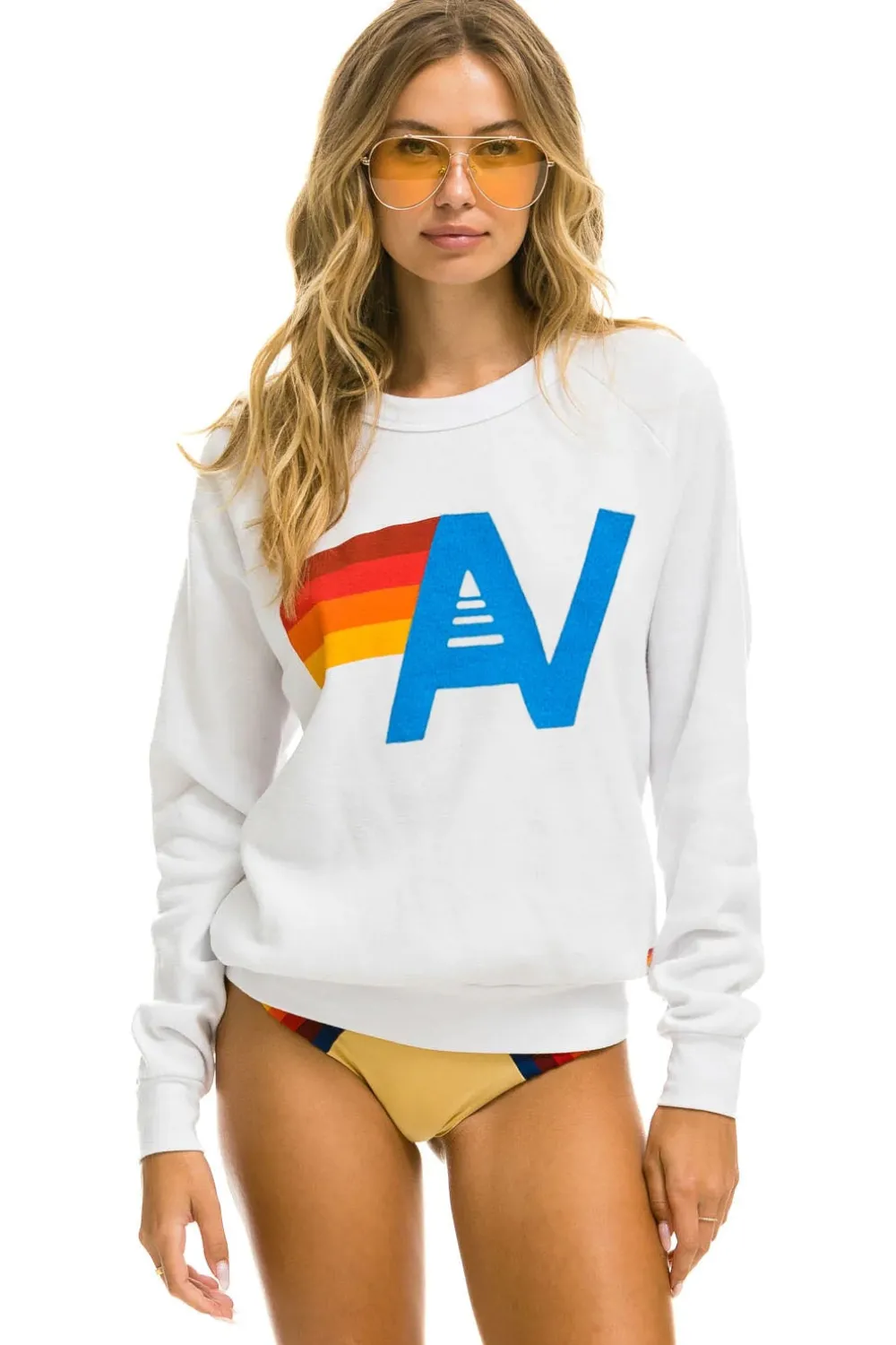 Sweatshirts | Sweatshirts | Aviator Nation LOGO SWEATSHIRT - WHITE