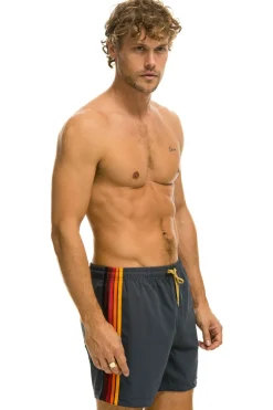 Boardshorts | Shorts | Aviator Nation MEN'S 5 STRIPE FLEX SHORTS - TITANIUM