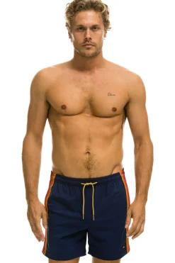 Boardshorts | Shorts | Aviator Nation MEN'S 5 STRIPE FLEX SHORTS - NAVY