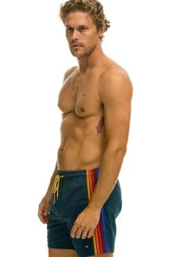 Boardshorts | Shorts | Aviator Nation MEN'S 5 STRIPE FLEX SHORTS - DEEP OCEAN DEEPOCEAN