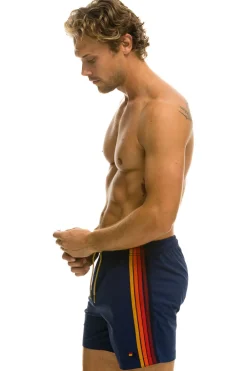 Boardshorts | Shorts | Aviator Nation MEN'S 5 STRIPE FLEX SHORTS - NAVY