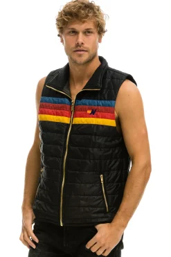 Vests | Aviator Nation MEN'S 4 STRIPE VEST - BLACK